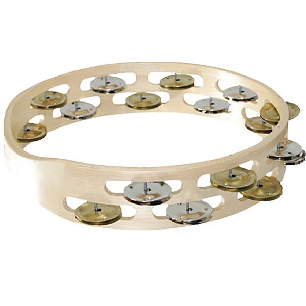 Tycoon TBW-10D BM Double Row Wooden Tambourine with Mixed Jingles