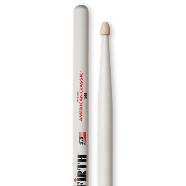 Vic Firth 5BW American Classic Drumsticks - Wood Tip - White
