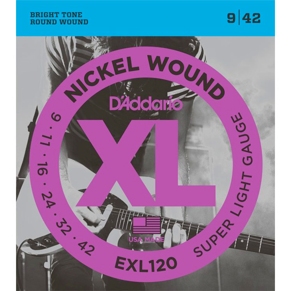 D'addario EXL120 Nickel Wound Super Light Electric Strings<br>EXL120