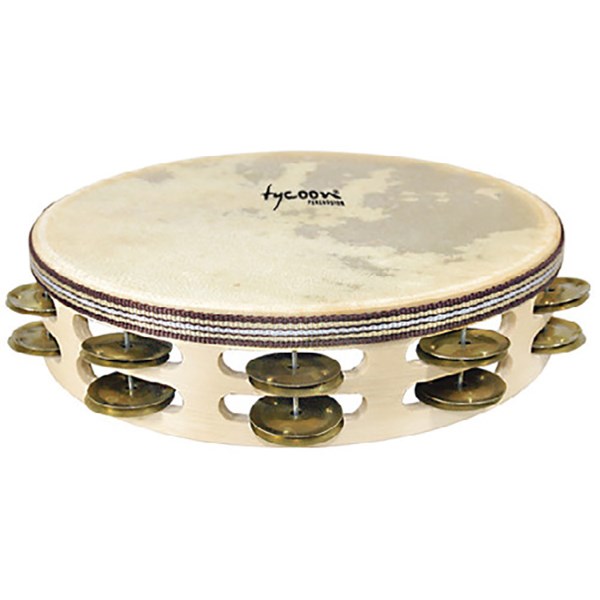 Tycoon TBWH-D BS Double Row Headed Wooden Tambourine with Steel Jingles